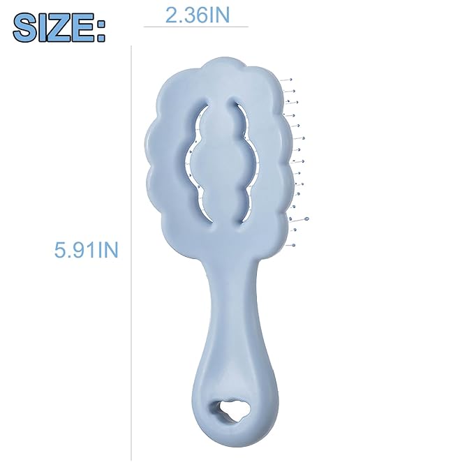 Cloud Shape Small Dog Grooming Brush - Soft Bristle Brush for Gentle Detangling & Massage - Ideal for Maltese, Shih Tzus, Yorkies, and Puppies - Portable & Durable Design, Blue