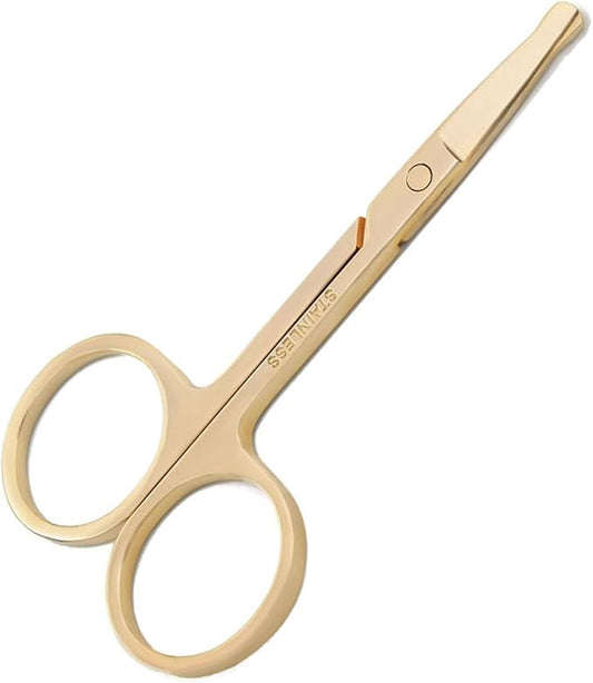 3.5 Inch Silent Pet Grooming Tiny Safety Scissors for Cats & Dogs - Quiet Alternative to Electric Clippers for Sensitive Pets (Golden)