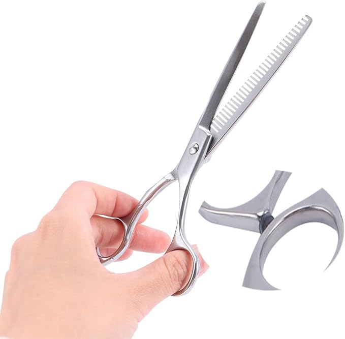 Leadigol Dog Grooming Scissors-Stainless Steel pets Bending scissors Thinning Shears for Dogs and Cats,Curved Dog Grooming Scissors, Shears for Dogs with Thick Hair
