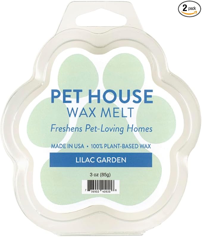 One Fur All 100% Natural Soy Wax Melts in 20+ Fragrances, Pack of 2 by Pet House - Long Lasting Pet Odor Eliminating Wax Melts, Non-Toxic Pet Wax Melts, Made in USA (Lilac Garden)