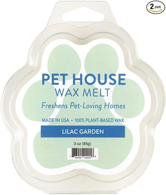 One Fur All 100% Natural Soy Wax Melts in 20+ Fragrances, Pack of 2 by Pet House - Long Lasting Pet Odor Eliminating Wax Melts, Non-Toxic Pet Wax Melts, Made in USA (Lilac Garden)