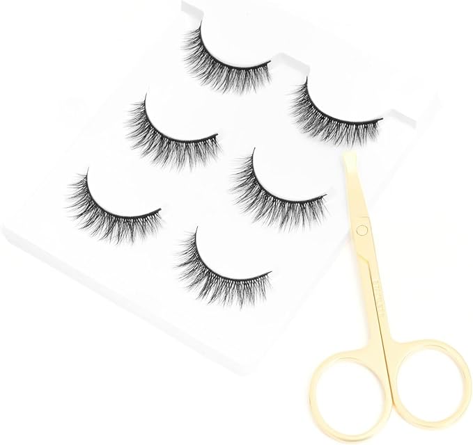 3.5 Inch Silent Pet Grooming Tiny Safety Scissors for Cats & Dogs - Quiet Alternative to Electric Clippers for Sensitive Pets (Golden-Curved)