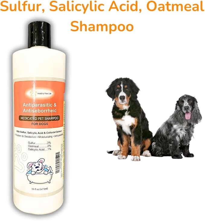 Skin & Coat Care Combo - Lime Sulfur Dip 16 oz + Antiparasitic & Antiseborrheic Dog Shampoo 16 oz