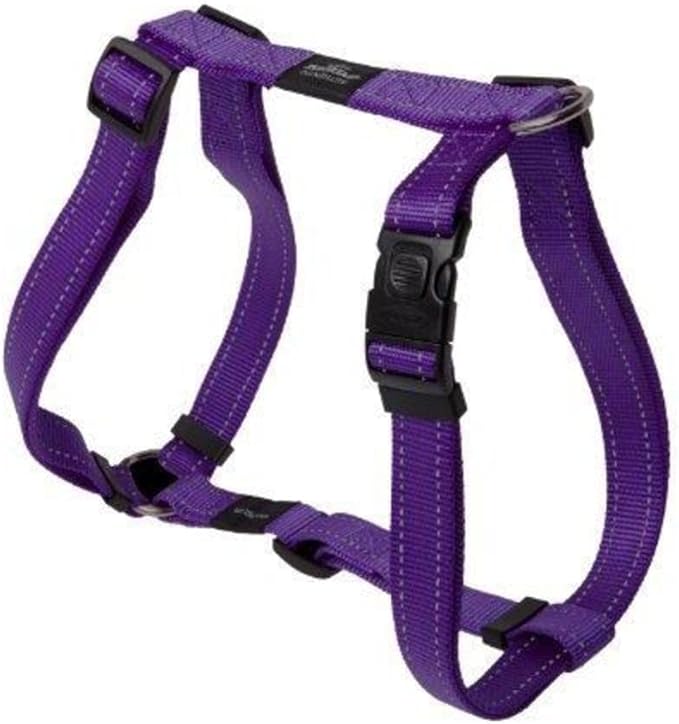 Reflective Adjustable Dog H Harness for Extra Large Dogs; Matching Collar and Leash Available, Purple