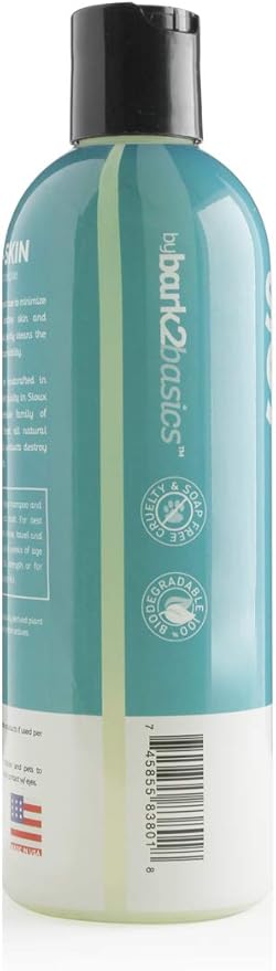 Bark2Basics Sensi-Skin Hypoallergenic Shampoo, 16 oz - Naturally Derived, Sensitive Skin Pet Shampoo, Gentle, No Fragrance, Non-Irritating, for Dogs with Allergies and Dry, Itchy Skin
