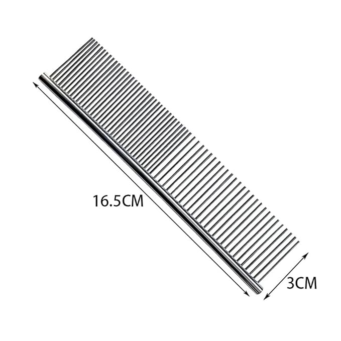 2pcs Stainless Steel Pet Grooming Comb Dog Cat Combs Puppy Medium Animals Hair Trimmer Brush Accessory Tool for Pet Long and Short Hair Removing Tangles and Knots