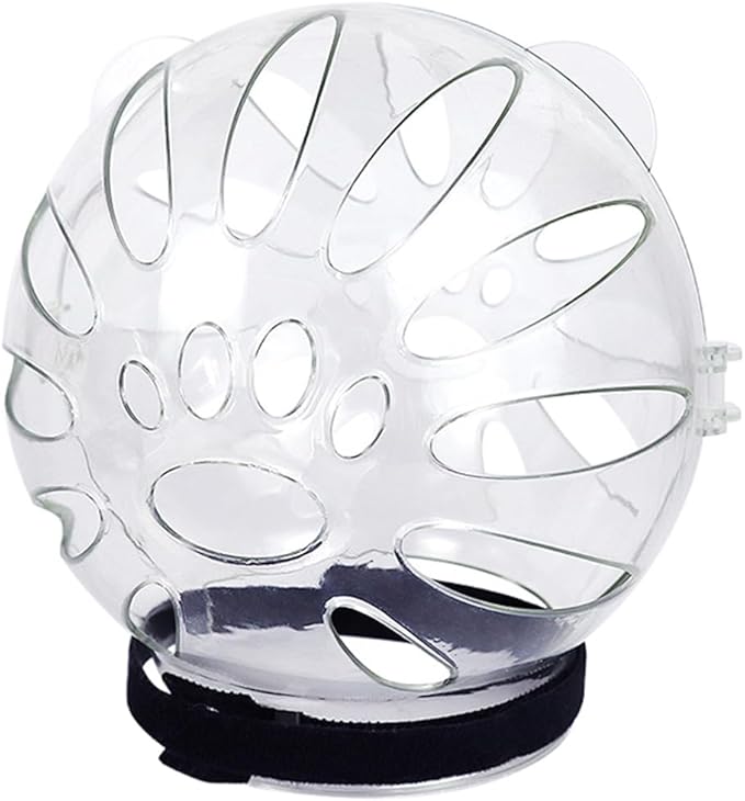 Cat Muzzle,Cat Clear Helmet, Breathable Cat Hood，Adjustable Cat Mouth Cover Grooming Face Mask for Preventing Cats Biting Chewing, Transparent Muzzle for Kittens and Adult Cats