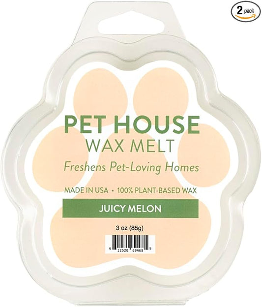 One Fur All Pet House Spring and Summer Wax Melts for Pet Odor, Natural, Plant Based Soy Wax Melts, Long Lasting Fragrance for Fresh Smelling Homes, Juicy Melon
