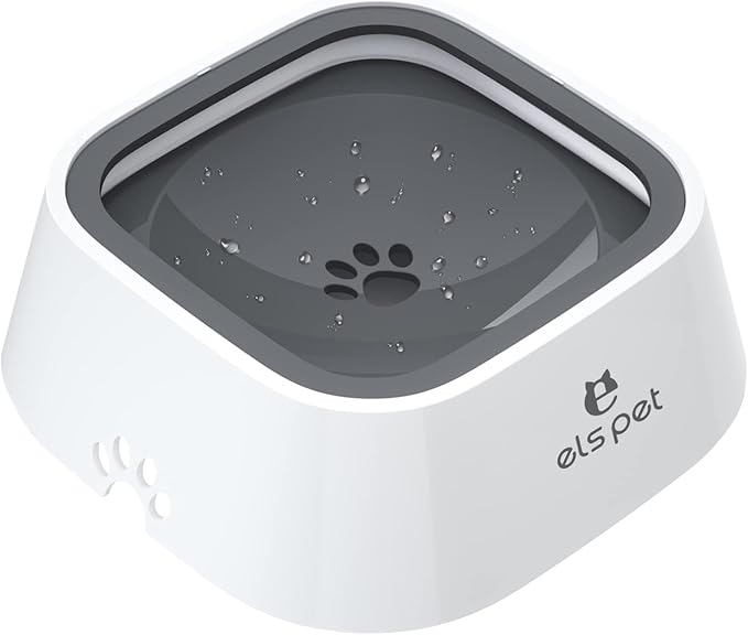 ELS PET Travel Bowl, No Spill, No Drip Slow Water Feeder / Dispenser for Dogs, Cats, 35oz/1L