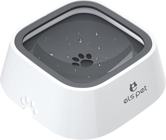 ELS PET Travel Bowl, No Spill, No Drip Slow Water Feeder / Dispenser for Dogs, Cats, 35oz/1L