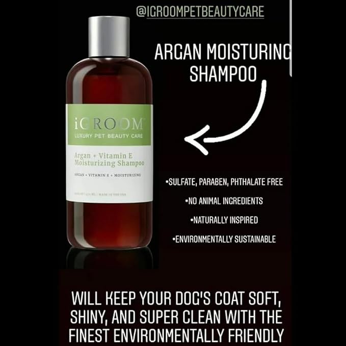 iGroom Dog Groomers Bundle - Argan & Vitamin E Dog Shampoo Concentrate, Enhanced Cleaning, 16 oz - Pro-Keratin Leave-in Conditioner, Excellent Detangling, 16 oz