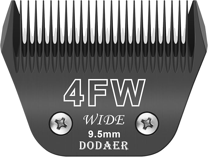 4FW Wide Blades for Dog Grooming,Compatible with Andis,Oster A5,Wahl km10 Clippers,Cutting Length 3/8",(Black)