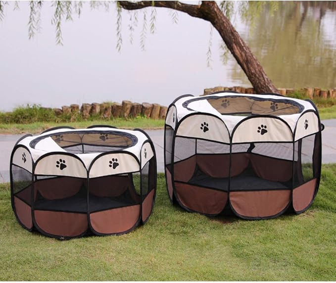 BODISEINT Portable Pet Playpen, Dog Playpen Foldable Pet Exercise Pen Tents Dog Kennel House Playground for Puppy Dog Yorkie Cat Bunny Indoor Outdoor Travel Camping Use
