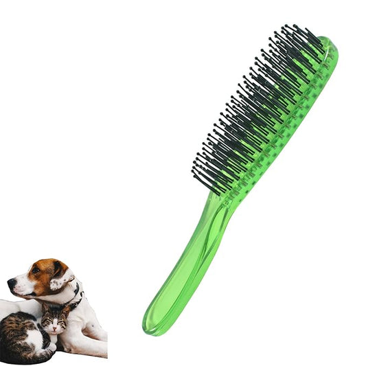 Dog Grooming Bath Brush, Pet Instant Detangler Pin Brushes, Soft Silicone Shampoo Soothing Comb for Wet Dry Long Short Haired Small Dogs & Cats Massaging, Deshedding Shower Scrubbing,Green