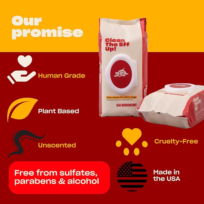 Clean Up Body Wipes for Dogs by Kaley Cuoco, Gentle Pet Grooming Wipes, Plant-Based and Unscented, 48 Count