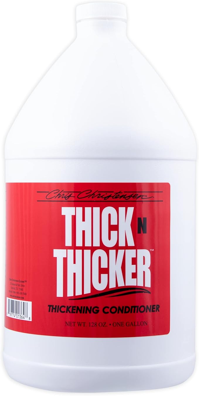 Chris Christensen Thick N Thicker Thickening Dog Conditioner, Groom Like a Professional, Pro-Vitamin Formula, Silicone-Free, Nutrient and Protein Infused Blend, Made in The USA, 128 oz