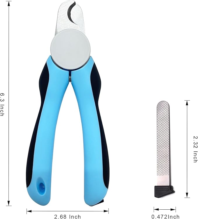 Cat & Dog Nail Clipper and Trimmer with Safety Guard, Avoid Over Cutting Toenail, Equipped with Nail File - Professional Grooming Tool for Pets