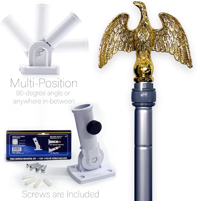 Breeze Decor Patriotic St Bernard Dog House Flag Eagle Set Puppy Spoiled Paw Canine Fur Pet Nature Farm Animal Creature Decoration Banner Small Garden Yard Gift Double-Sided, Made in USA