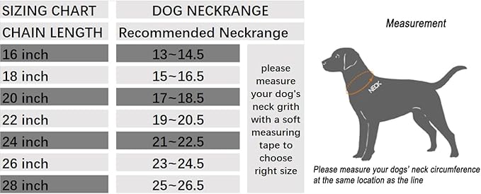 SGODA Chain Dog Training Choke Collar with Swivel, Stainless Steel, 26in, 4.0mm