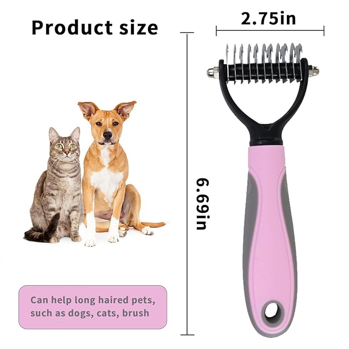Cat Brush for Shedding, Cat Brushes for Indoor Cats, Pet Cat and Dog Self-Cleaning Brush, Removes Loose Undercoats and Mats, Dog Brush Pet Massage Brush for Short and Long Hair Dogs, Cats, Rabbits