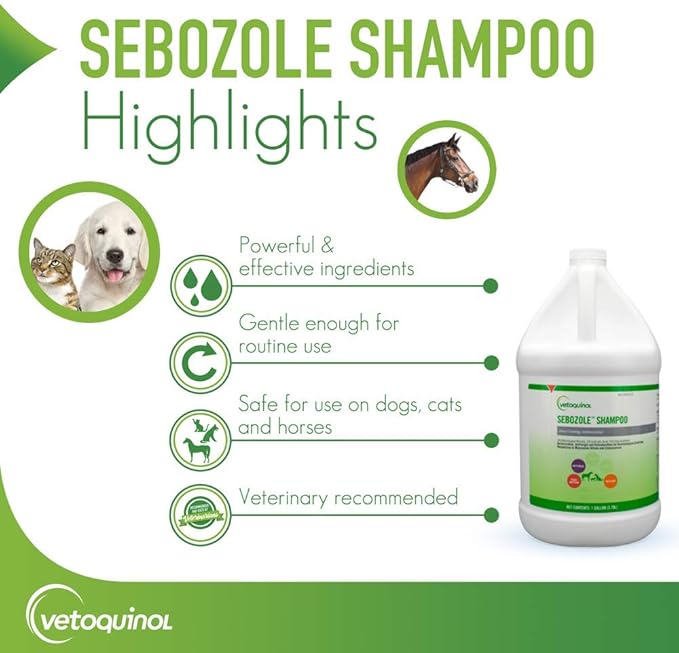 Vetoquinol Sebozole Shampoo with Miconazole Nitrate 2% and Chloroxylenol 1%, 128oz
