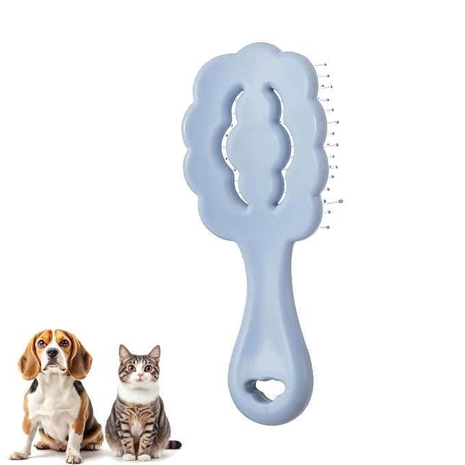 Cloud Shape Small Dog Grooming Brush - Soft Bristle Brush for Gentle Detangling & Massage - Ideal for Maltese, Shih Tzus, Yorkies, and Puppies - Portable & Durable Design, Blue