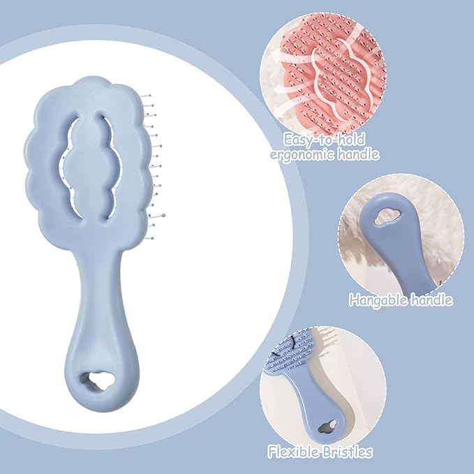 Cloud Shape Small Dog Grooming Brush 2 Pcs Puppy Brush for Small Dogs Suitable for Yorkshire Terrier Shih Tzu Maltese(Blue,Pink)