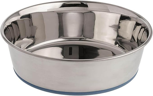 Our Pets Durapet Premium Rubber-Bonded Stainless Steel Dog Bowl 4.5 Quart, 13 Cups, 10.9"X10.9"X3.3"