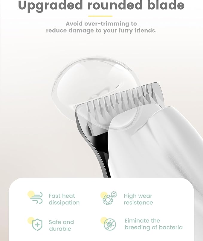 Cat Clippers with LED Display,35dB Ultra-Low Noise Cat Hair Trimmer Shaver, Cordless Dog Paw Trimmer with LED Light,Type-C Rechargeable Cat Dog Clippers for Grooming Paws, Ears, Face, Rump