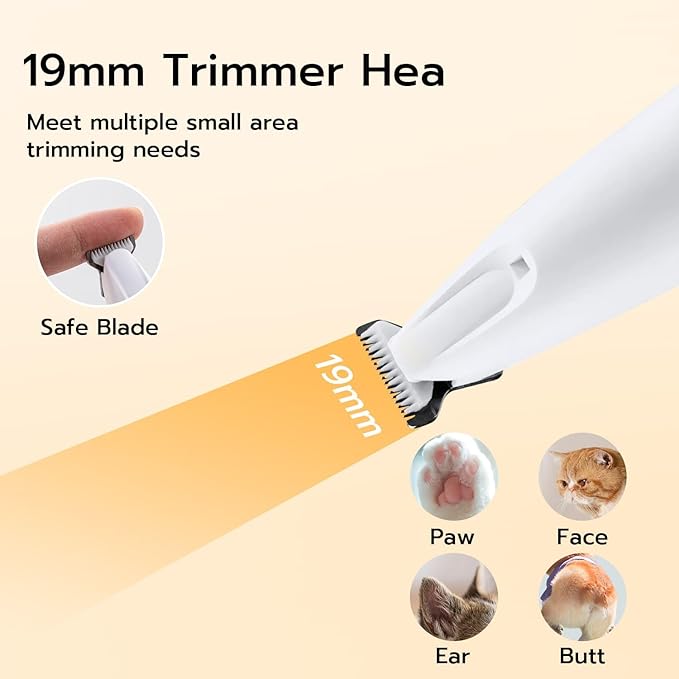 Mcbazel 2 in 1 Pet Micro Precision Trimmer & Nail Grinder, Multifunctional Rechargeable Pet Shaver Hair Nail Trimmer with LED Light for Paws Eyes Ears Face Buttocks for Large/Small Dogs and Cats