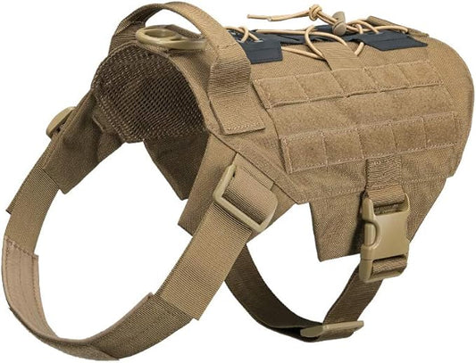 EXCELLENT ELITE SPANKER Dog Harness Tactical Military Dog Harness Adjustable No-Pull Dog Harness Training Hunting Dog Tactical Vest with Handle(COB-M)