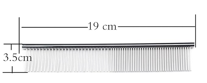 7.5-InchStainless-Steel Comb,Mats & Loose Hair Removal - Effective Dematting Tool Comfortable, Lightweight, Portable & Safe for Dogs,Cats & Pets(Silver)