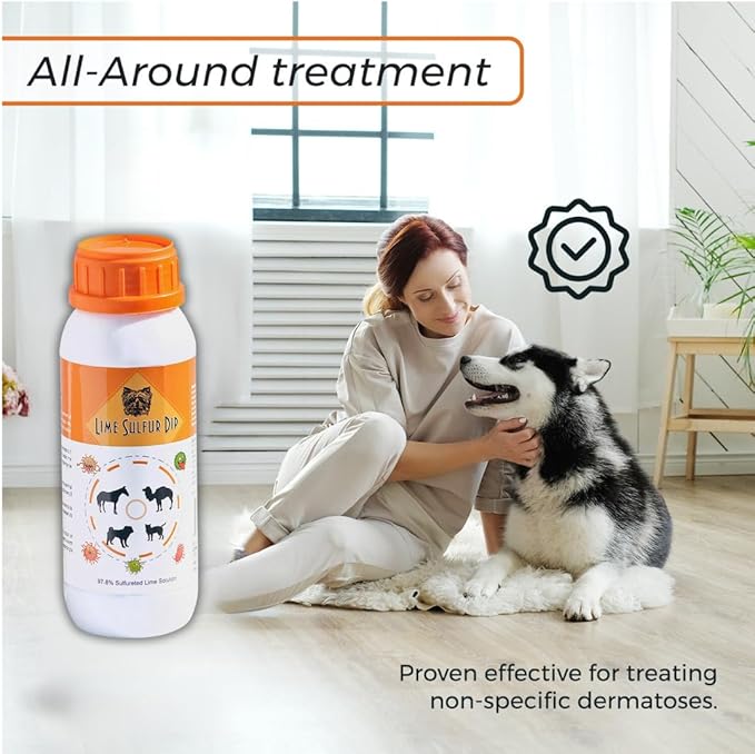 Skin & Coat Care Combo - Lime Sulfur Dip 16 oz + Antiparasitic & Antiseborrheic Dog Shampoo 16 oz