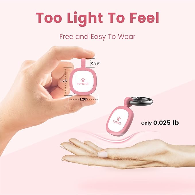 Pawaii QR Code Pet ID Tag, Dog Tag with QR Code, Silent Silicone Dog ID Tag, Modifiable Pet Online Profile, Free Online Pet Page Emergency Contact, 1Pack (Pink)