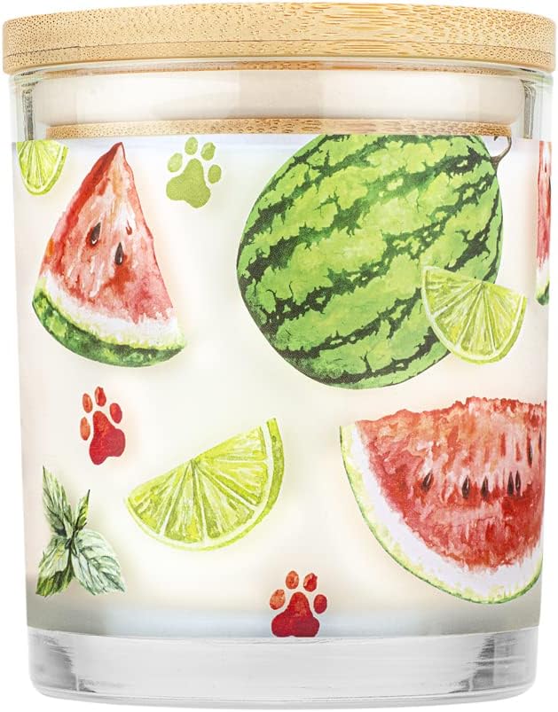 Pet House 9 oz Watermelon Mojito Scented Pet Odor Candle, Clean Burning, Long Lasting, Plant Based Spring, Summer Scented Soy Candle, 60 Hour Burn Time