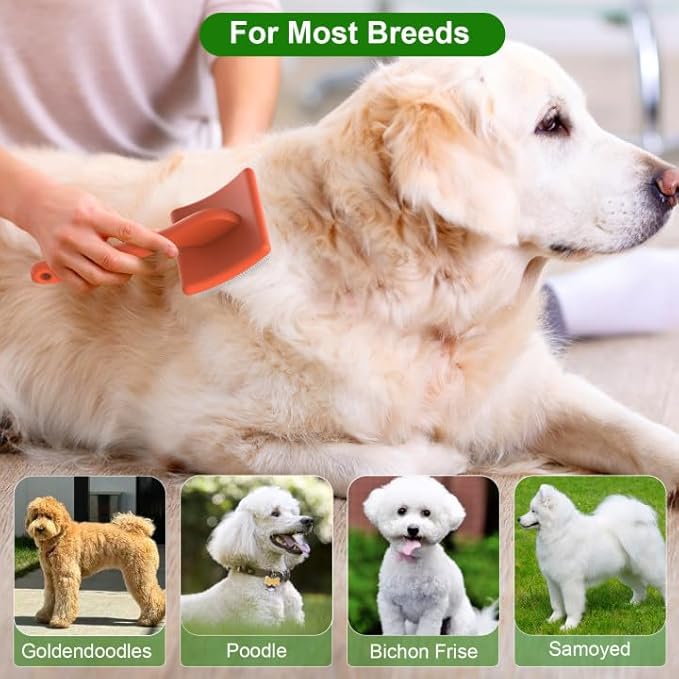 ACE2ACE Dog Slicker Brush, Doodle & Poodle Grooming Brush with Stainless-steel Comb, Large Dog Brush for Goldendoodles, Labradoodles, Golden Retriever and Poodles to Remove Tangles, Undercoat & Mats