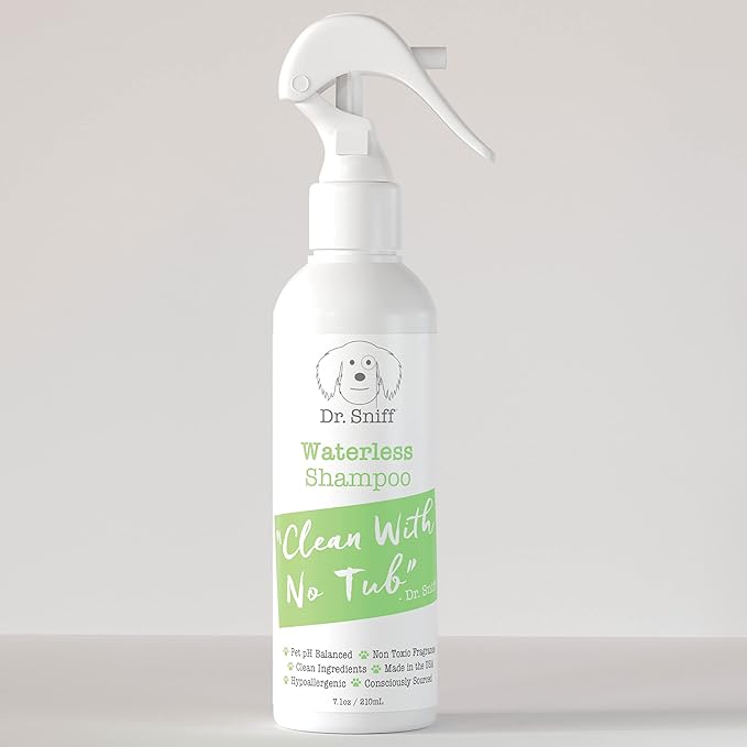 Waterless Pet Shampoo Spray, No Rinse Cleansing Treatment for Dog & Cat Hair, Protects Coat & Moisturizes Skin, Made in The USA, 7.1 Oz