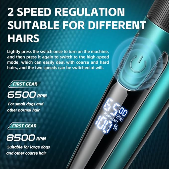 Goood Pet Clippers for Matted and Long Hair - Cordless Cat Trimmer with Low Noise and Thick Hair Grooming