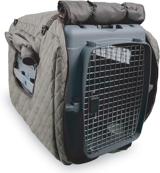 Black Sierra Insulated Extra Large Dog Kennel Cover- 41 Inch, Ventilated, Weather Resistant- Extra Large Crate Cover with Handles for Camping, Travel