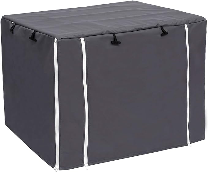 Dog Crate Cover for Wire Crates Kennel 2 Doors Heavy Duty Waterproof Windproof Soundproof Pet Cage Cover Home Decoration - Cover only - Dark Grey - Fits 24 Inch Crates