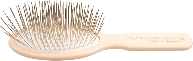 Chris Christensen 35 mm Oval Pin Dog Brush, Original Series, Groom Like a Professional, Stainless Steel Pins, Lightweight Beech Wood Body, Ground and Polished Tips