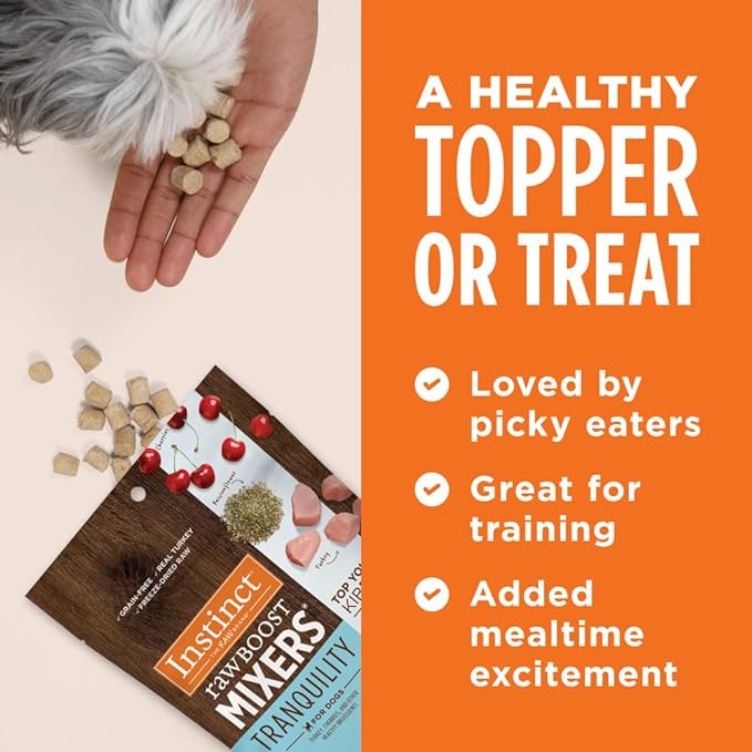 Instinct Raw Boost Mixers Freeze Dried Dog Food Toppers For Dry Food, Grain Free Dog Food Toppers with Turkey For Dogs - Tranquility, 5.5 oz