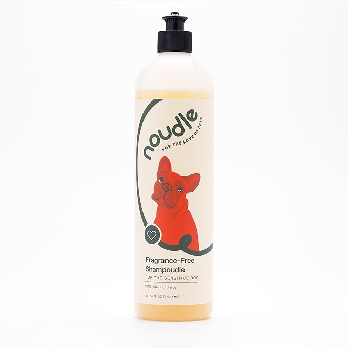 Pets - Fragrance Free Shampoudle, 16oz, Moisturizing and Gentle Natural pet Shampoo with Aloe, Coconut, and Oatmeal