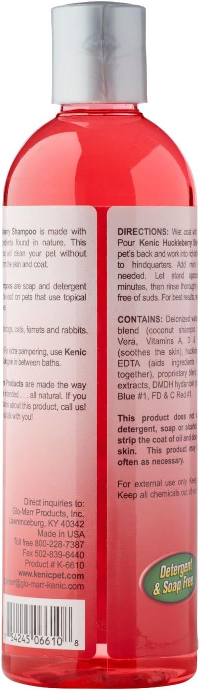 Kenic Huckleberry Deep Cleansing and Nourishing Pet Shampoo, Soap and Paraben Free, Made in USA, Liquid (K6610)