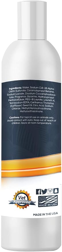 Jungle Pet Deodorizing Dog Shampoo for Smelly Dogs - Grooming & Cleansing Pet Shampoo for Dogs with Hypoallergenic Essential Fatty Acids - Soap, Sulfate & Paraben Free - Sweet Pea Vanilla Scent, 12 oz