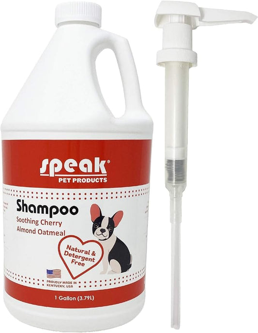 Natural Dog Shampoo with Pump, Soothing Cherry Almond Oatmeal, 1 Gallon