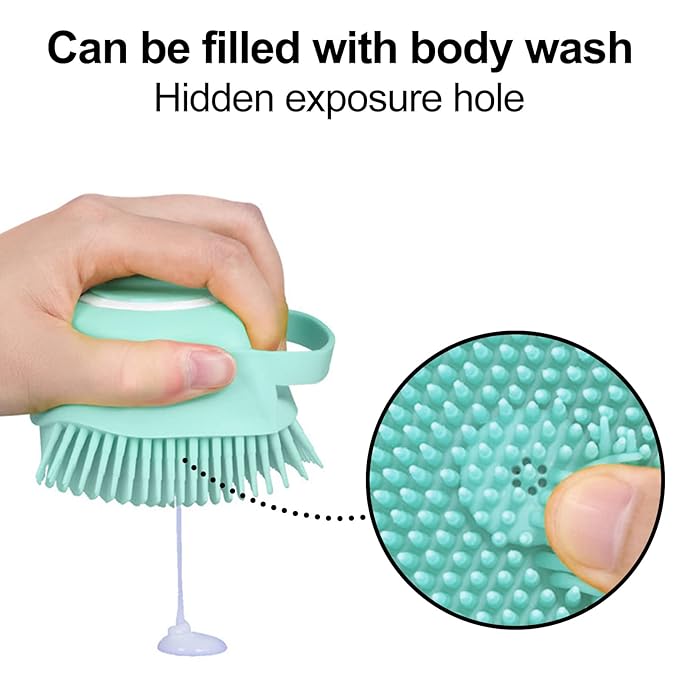 Bath Brush Silicone, Massage Soft Brush Dog Cats, Pet Massage Brush Bubble Body Wash Brush-blue