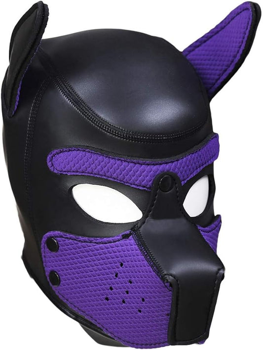 Neoprene Puppy Hood Camo Full Face Mask Cosplay Costume Dog Head Masks