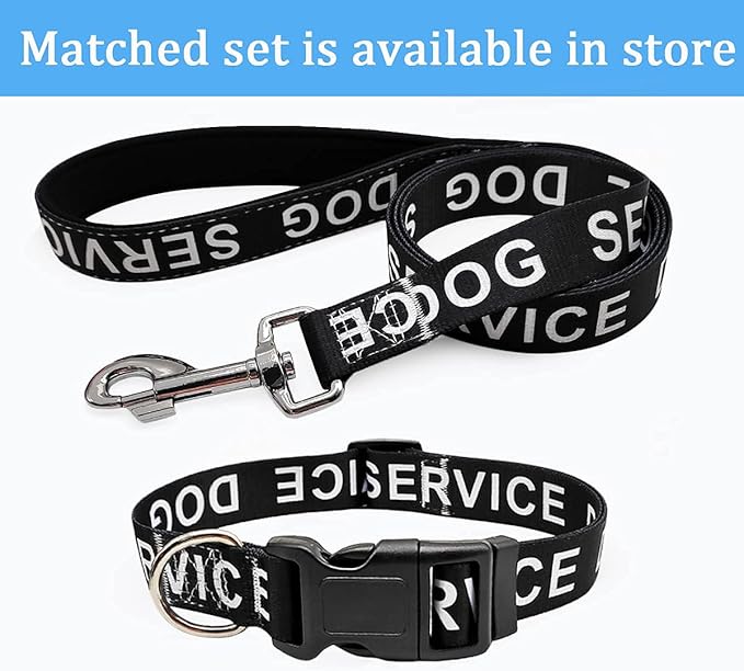 MayPaw Service Dog Collar, 1” and 1.5” Wide Dog Collar Strong Nylon Medium Large Extra-Large Dog Collar (Neck Fit 17.5-27",1.5" Wide, Black)