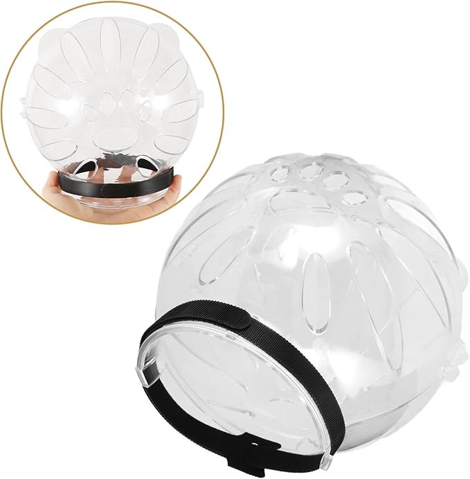 Breathable Cat Helmet - Transparent Protective Muzzle for Grooming, Nail Clipping & Preventing Biting, Adjustable Size for Kittens & Cats